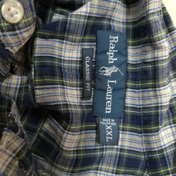 RALPH LAUREN Classic Fit XXL Blue Green Shirt - Picture 10 of 11
